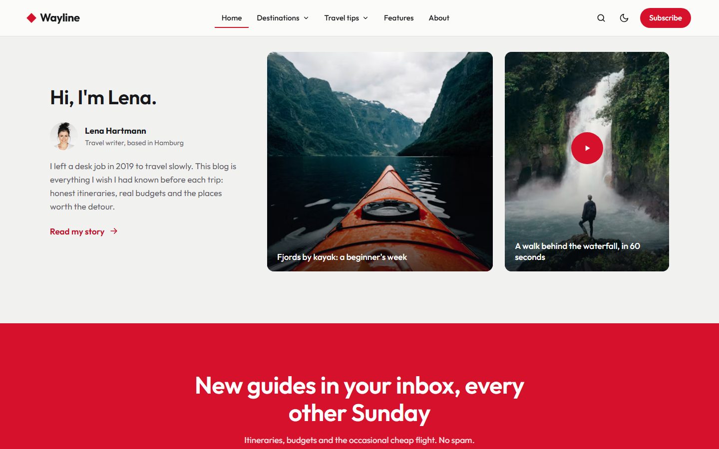 The about and highlights section