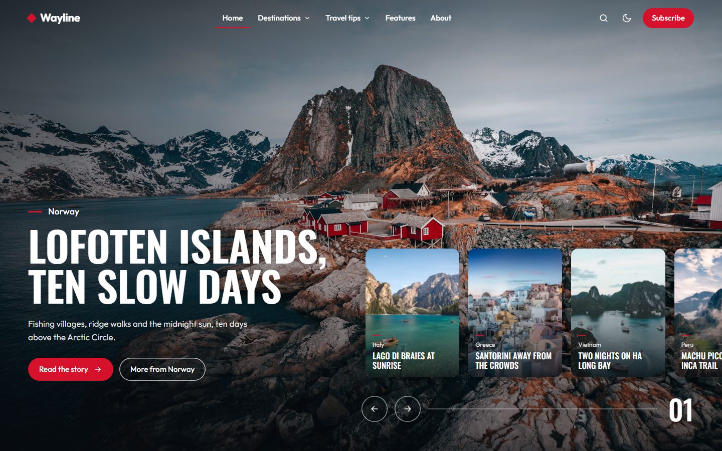 Explorer homepage with the cards-opening slider