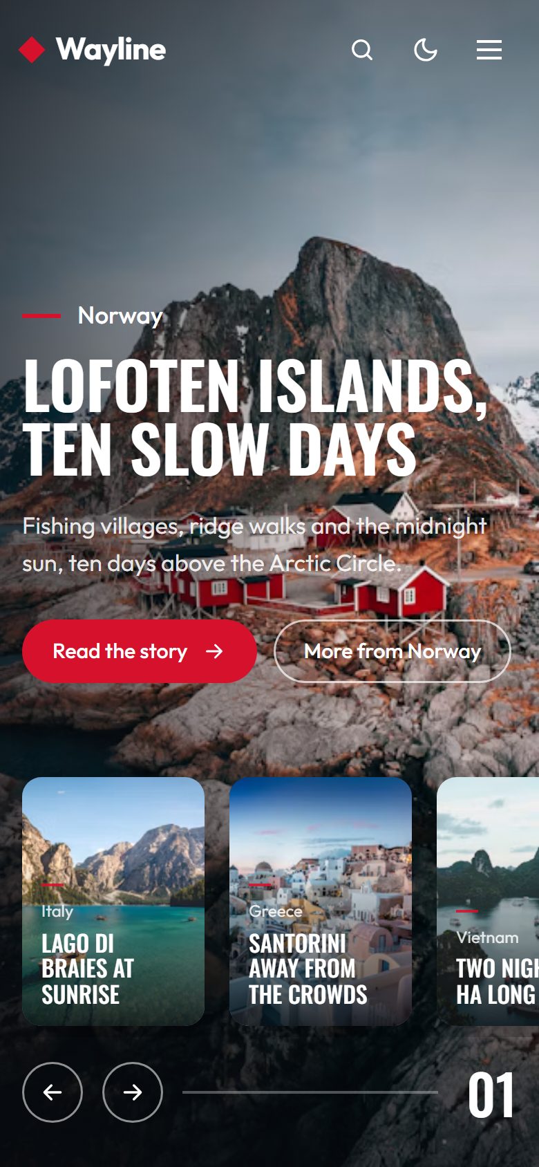 Homepage on a phone
